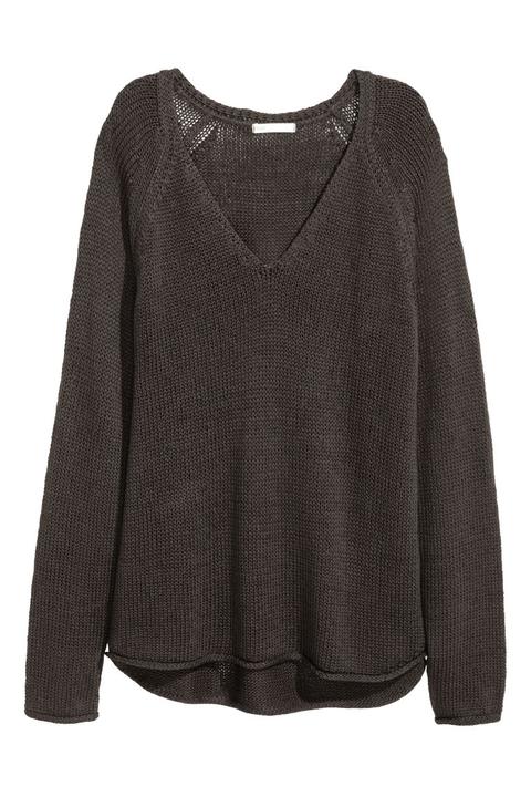 H & M - Pullover A Punto Largo - Grigio