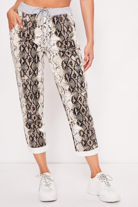 Sally Beige Snake Jogging Bottoms