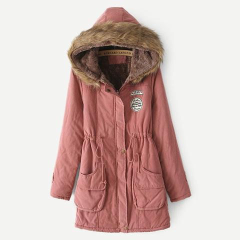 Chaqueta Parka Con Capucha Con Pelo Sintético