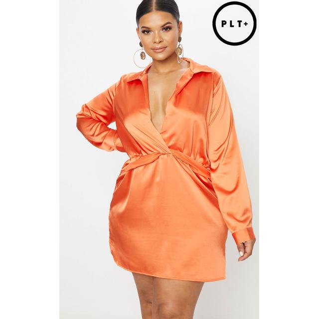 orange silky dress