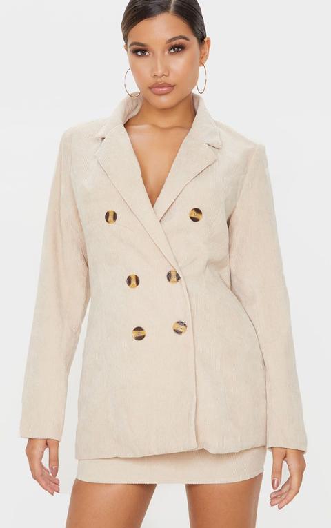 Stone Cord Oversized Boyfriend Blazer