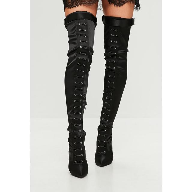carli over the knee block heel boots