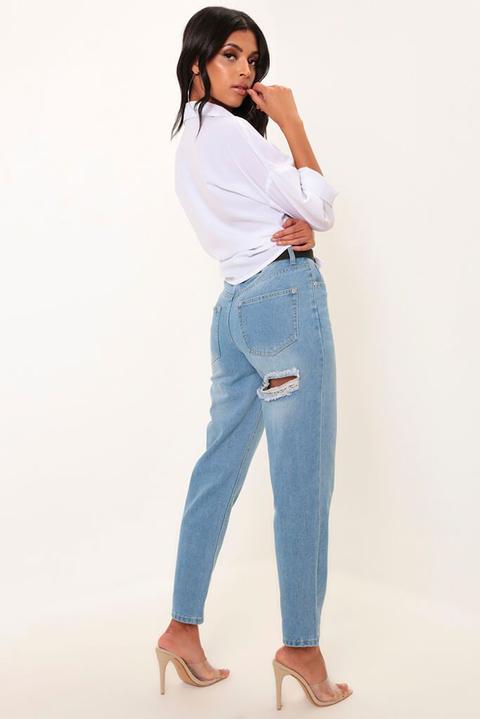 mom jeans with ripped bum