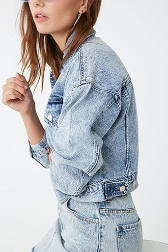 Forever 21 Acid Washed Denim Jacket Denim Washed