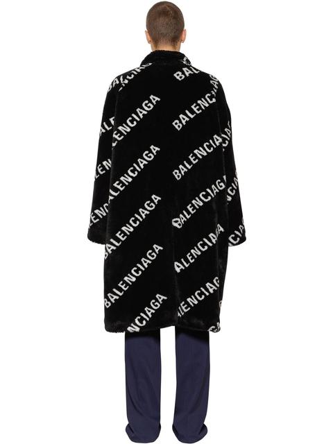 balenciaga black fur jacket