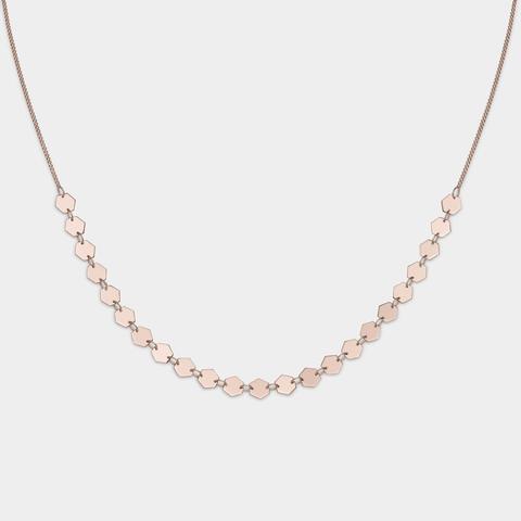 Essentielle Rose Gold All Hexagons Choker Necklace