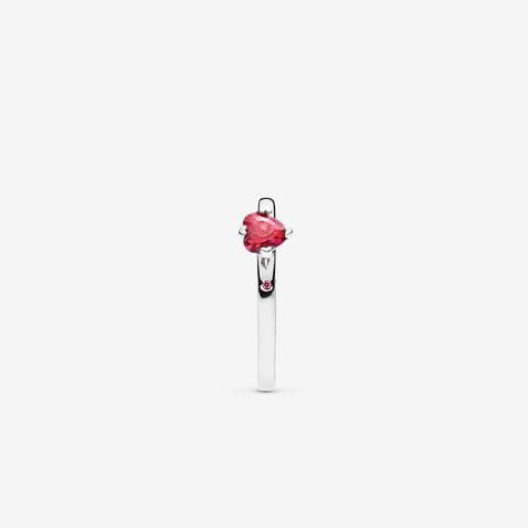 Anello Con Cuore Rosso Scintillante