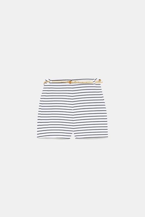 zara striped shorts