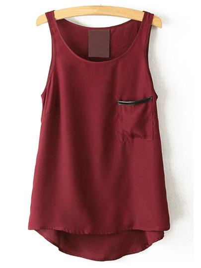 Vest A Girocollo In Chiffon Rosso