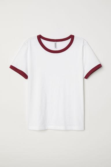 H & M - T-shirt Corta - Bianco