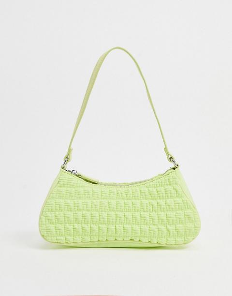 Bolso De Hombro Lima Alargado Con Diseño Fruncido Estilo Años 90 De Asos Design-verde