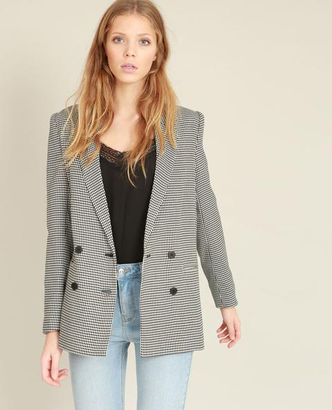 Blazer Stampa Pied De Poule