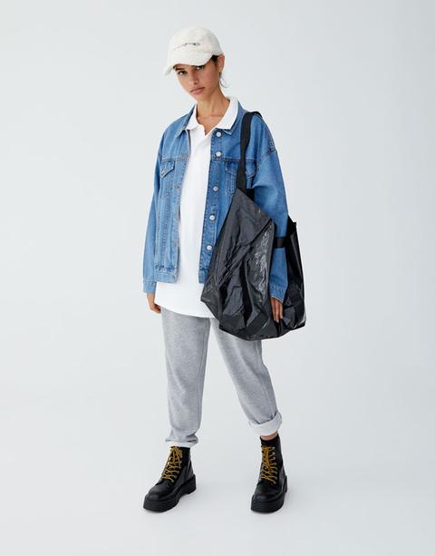 pull and bear oversized denim jacket