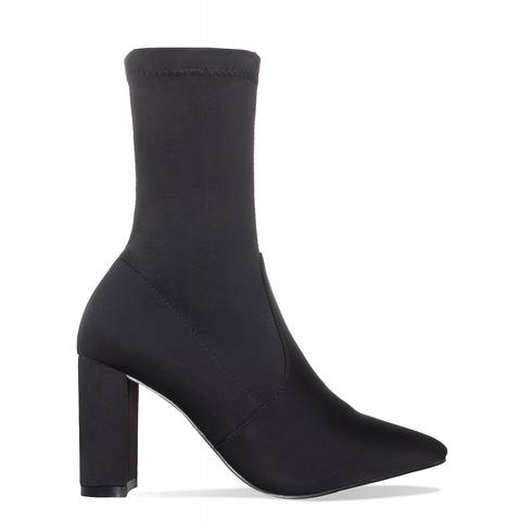 Cody Black Block Heel Ankle Boots