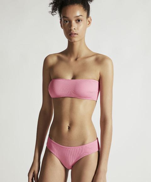 Braguita Bikini Hipster Rib Liso Color: Rosa Talla: S Material: Poliamida,elastano,poliéster,