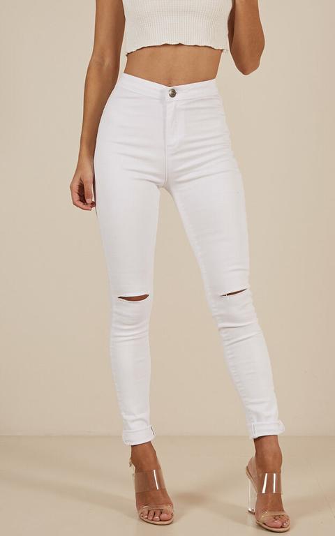 Bella Skinny Jeans In White Denim