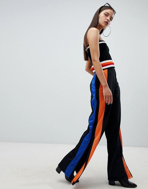 The Ragged Priest - Pantaloni Sportivi Con Fondo Ampio E Riga Latrale - Multicolore