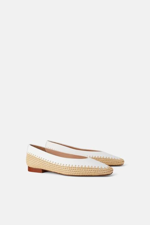 Ballerines En Matières Variées Naturelles