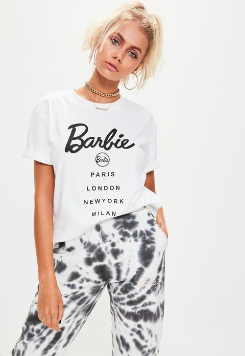 Barbie X Missguided White Short Sleeve 'city' T Shirt, White