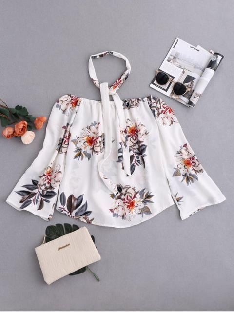 Floral Off Shoulder Choker Blouse