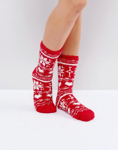 Boux Avenue - Fairisle - Calzini In Ciniglia - Rosso