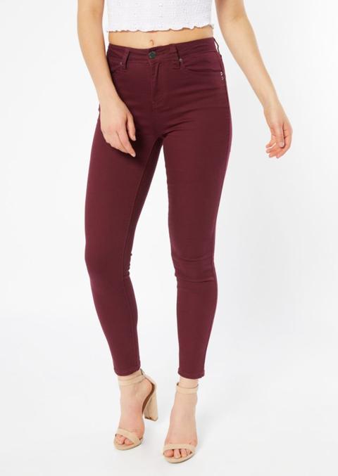 Ymi Wanna Betta Butt Burgundy Skinny Jeans