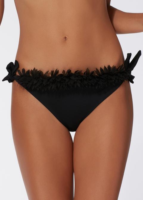 Bikini Slip Lacci Con Applicazione Fiori Pamela