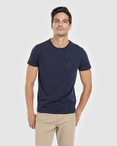 Tommy Hilfiger - Camiseta De Hombre Azul De Manga Corta