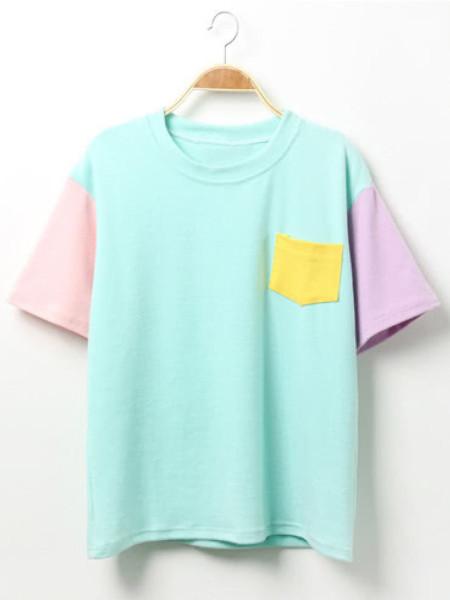 T-shirt A Colori Con Tasca