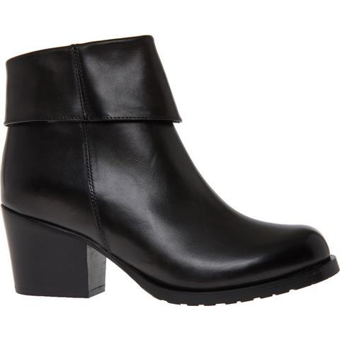 Black Leather Cuff Ankle Boots from TK 