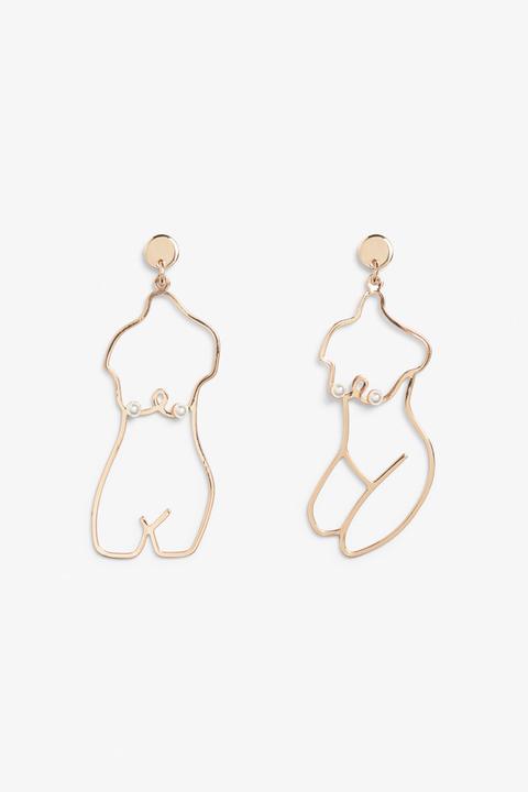 Body Silhouette Earrings - Gold