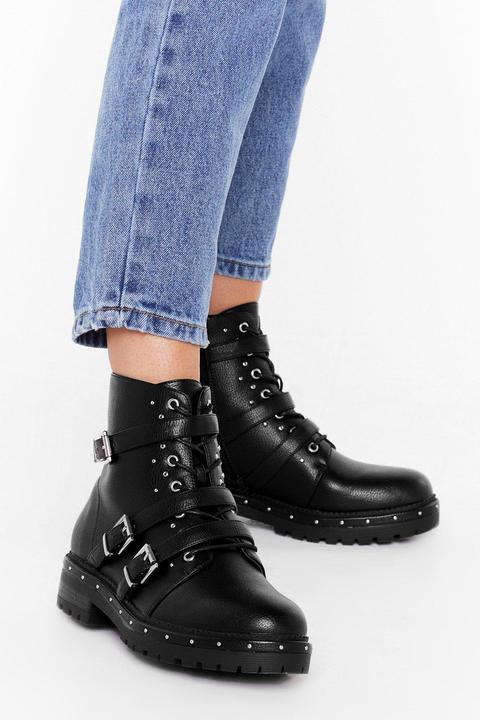 Buck 'em All Faux Leather Boots