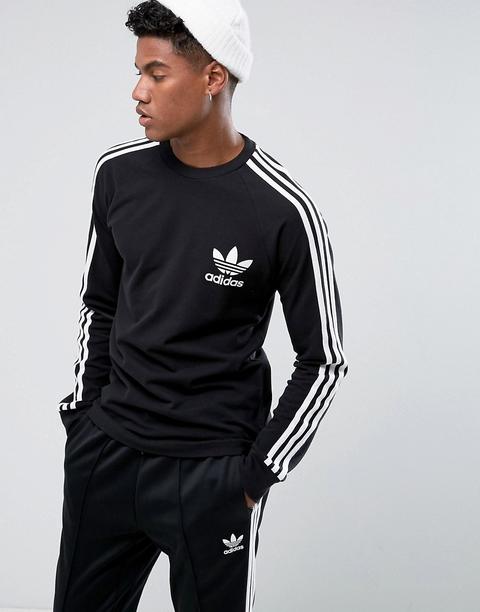 Adidas Originals - Br2042 - Maglia Nera In Piqué A Maniche Lunghe - Nero