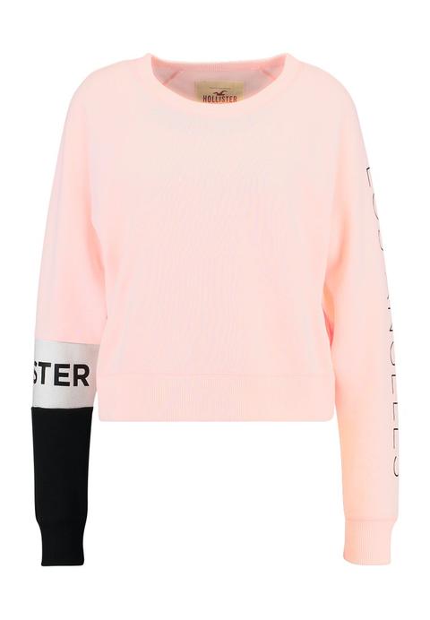 Hollister Co. Sporty Cropped Crew Felpa Ligh Pink