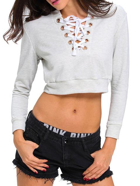 Lace Up Cropped Top