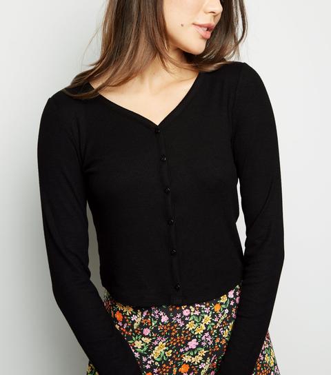 ribbed button up cardigan