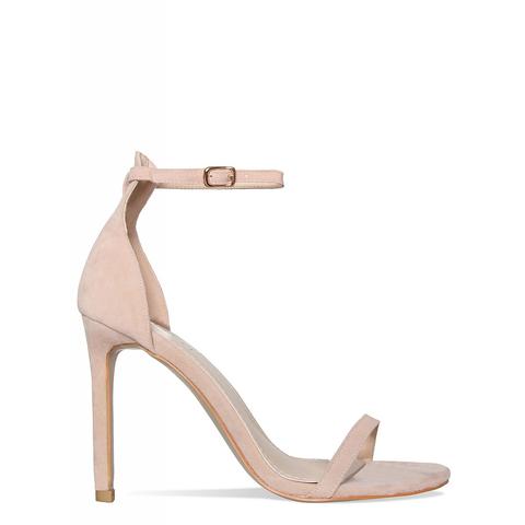 Alissa Nude Suede Barely There Stiletto Heels