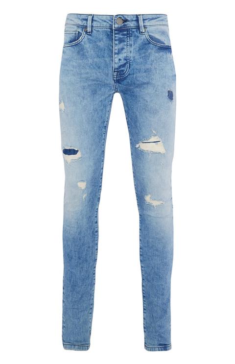 Bright Blue Ripped Skinny Jean