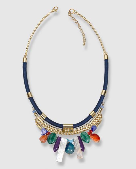 Green Coast - Collar Corto Azul Con Piedras