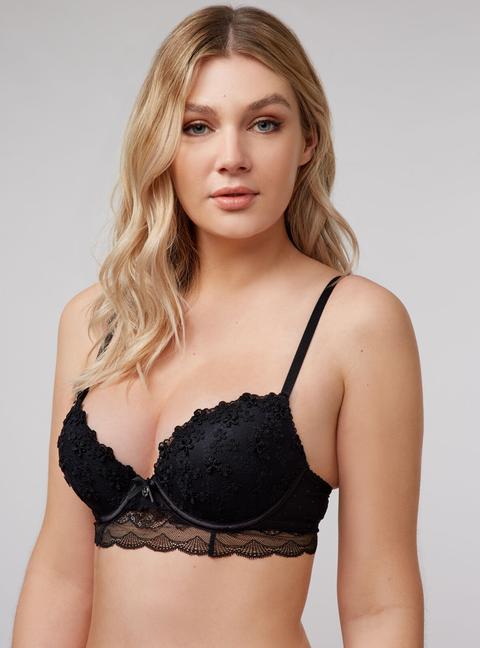 Boux Avenue Nettie Plunge Push-up Bra - Black - 30dd