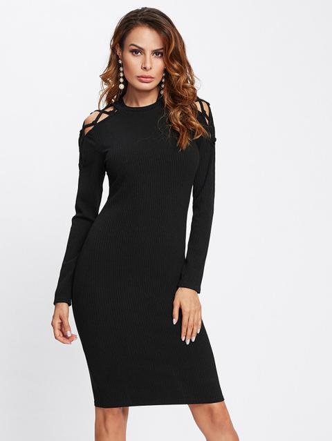 Vestito In Maglia A Coste