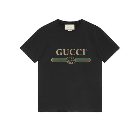 T-shirt Oversize Délavé Con Logo Gucci