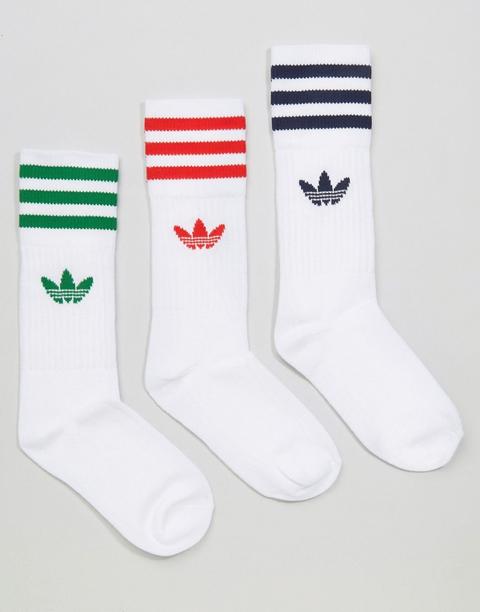 Pack De 3 Calcetines En Colores Primarios Con Logo De Trébol De Adidas Originals