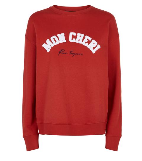 Red Mon Cheri Towelling Slogan Sweatshirt New Look