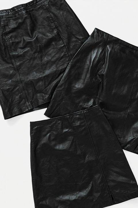 Urban Renewal Re-made From Vintage - Mini-jupe En Cuir Noire
