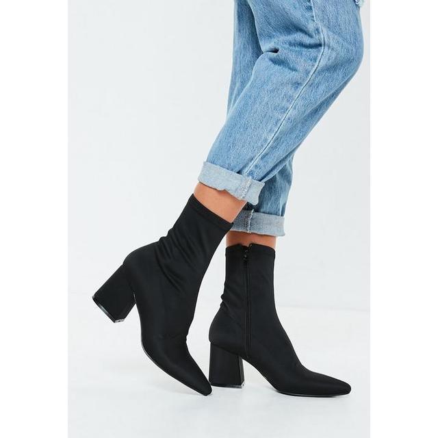 sock boot heels black