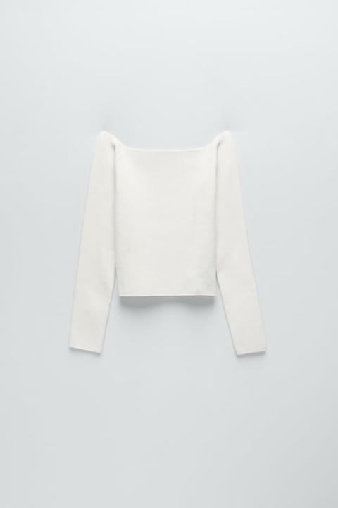 Knit Top With Straight Neckline
