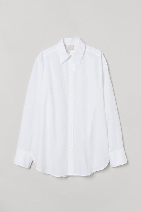 Camisa Oversize De Algodón - Blanco