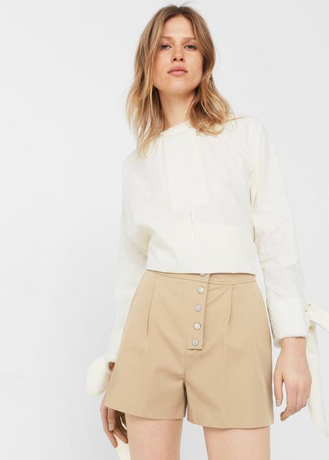Shorts Di Cotone Con Bottoni