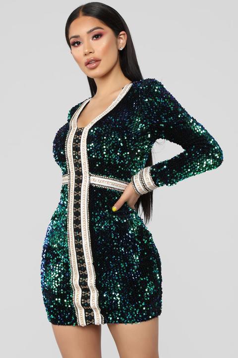 Glitz Velvet Sequin Mini Dress ...